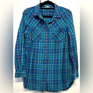 Duluth Woman’s Flannel Tunic Button Down - Size Large